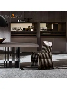 בד כיסא האוכל האיטלקי מינימליסטי מעצב יצירתי חזרה כיסא איפור הכיסא הקבלה של המלון כיסא מודרני מינימליסטי הכיסא