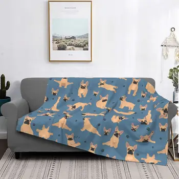 בולדוג צרפתי הכלב שמיכות קורל פליז קטיפתי אביב סתיו חיה נייד דק לזרוק שמיכות מצעים הספה כיסויי מיטה