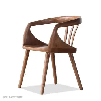 בית עץ מלא הכיסא מעצבים סקנדינבים מסעדה ללמוד האוכל כיסא מודרני מינימליסטי הביתה משענת הכיסא.