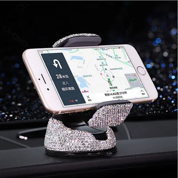בלינג קריסטל יהלום אוניברסלי לרכב בעל טלפון עבור iPhone טלפון נייד בעל לעמוד אוורור הר תמיכה GPS טלפון בעל