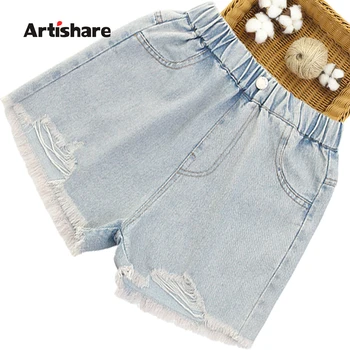 בנות ג 'ינס קצרים תחרה פרחוני ילדה ג' ינס החדש ג ' ינס לבנים סגנון מקרית ילדים בגדים 6 8 10 12 14