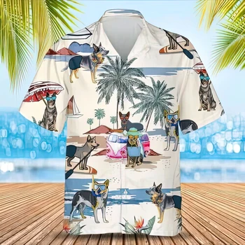בציר החוף של הגברים חולצה חדשה דקל להדפיס בראש חוצות מזדמן חופשי מנופחים חולצת הוואי 3D מודפסים בבית דפוס כיף