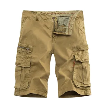 בקיץ כותנה חדש המכנסיים גברים הסוואה הסוואה מזדמן רב-כיס קצרים רחבים אופנת רחוב היפ הופ צבאיים טקטיים קצרים.
