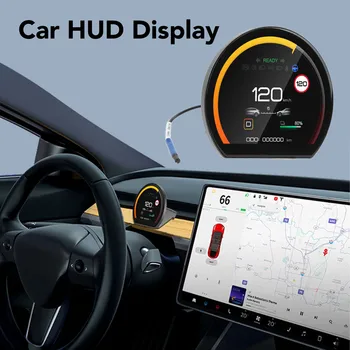 בראש תצוגת LCD עבור טסלה מודל 3 Y תצוגת מרחק, מהירות הדלת פתוחה Informatiom המכונית מד דיגיטלי LCD לוח המחוונים של הנהג מיני