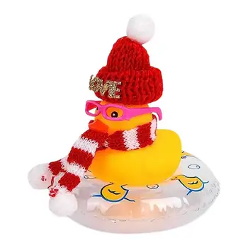 ברווז גומי לרכב קישוט חג המולד ברווזי גומי צעצועים רכב קישוטי חג המולד ברווזי גומי צעצועים חידוש לסחוט דאקי החדר