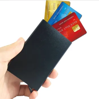 גברים סלים נגד להגן על נסיעות זהות בעל הכרטיס נשים Rfid הארנק איכות נירוסטה בעל כרטיס האשראי תיק מתכת פורט קארט