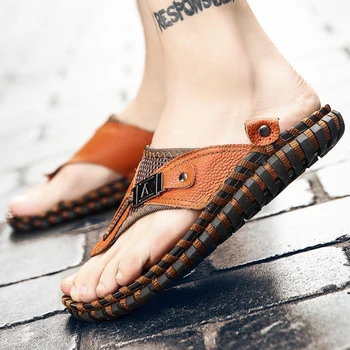 גברים רטרו כפכפים קיץ החוף החדש נעלי אופנה גודל גדול סנדלים מזדמנים נעלי הליכה Sandalias דה Plataforma