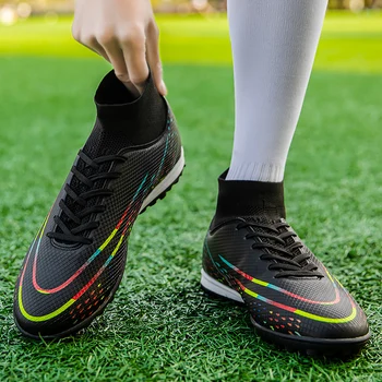 גובה-איכות נעלי כדורגל סי רונאלדו תחרות הכשרה נעליים אנטי להחליק ללבוש עמידים Fustal נעלי כדורגל Chuteira החברה.