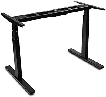 גובה מתכוונן יושב עומד השולחן המסגרת היחידה/שב לעמוד כפולה מוטורס 3 קטע ממונע השולחן בסיס בלבד,שחור