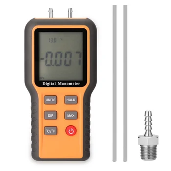 דיגיטלי Manometer הפרשי לחץ אוויר מודד בודק מקורה טמפרטורה כלי מדידה מדידת לחץ המכשיר
