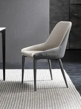 האוכל כיסא האוכל כיסא מודרני מינימליסטי הביתה משענת כיסא מעור תעשייתי מעצב מינימליסטי איטלקי אוכל כיסא.