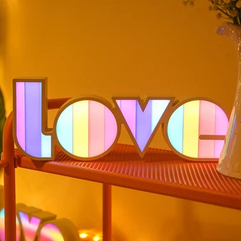 הוביל המושב אורות אהבה בצורת LED להאיר לחתום על האור בלילה מסיבת חתונה מופעל באמצעות סוללה חג המולד המנורה בבית בר עיצוב