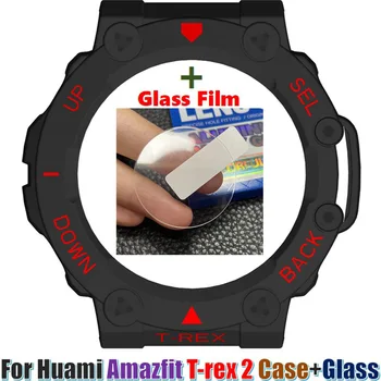 החלפת שעון מסגרת לוח המסך Huami Amazfit טי-רקס 2 צמיד חכם הלהקה כיסוי TPU במקרה Amazfit T-REX2 סרט זכוכית