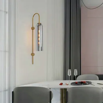 המודרני הוביל מנורת קיר זכוכית מינימליסטי פמוטי קיר חדרי שינה סלון מסעדות מסדרון יישומי עיצוב גופי תאורה