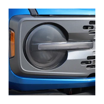 המכונית קדמי פנס סרט מגן קישוט מדבקות מעושן PVC עבור פורד ברונקו 2021 2022 2023 אביזרים
