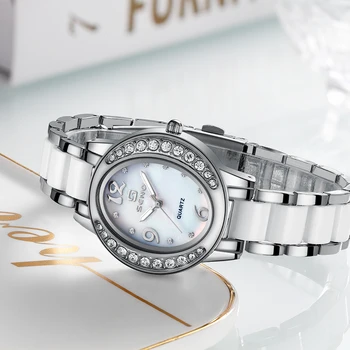 הסאנו, רווח של האצ קוורץ שעונים קרמיקה לצפות תכשיטי אופנה נשים שעון לנשים חיקוי שעוני קרמיקה קישוטי חג המולד