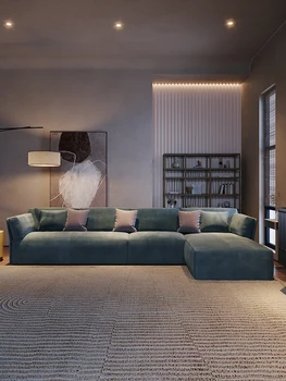 הסגנון האיטלקי טכנולוגיית בד הספה, מינימליסטי מודרני בסלון, נורדי אור יוקרה ספה פינתית, גודל יחידת