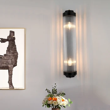 הפוסט-מודרנית קריסטל, מנורות קיר הסלון לצד המיטה מנורות קיר אורות LED תפאורה הביתה דק Waisted קיר זכוכית תאורה Luminaire