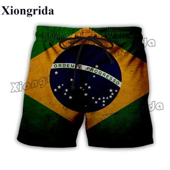 הקיץ ברזיל דגל מכנסי גברים מזדמנים בסגנון ברזילאי 3D מודפס בגד ים האופנה Harajuku חוף מכנסיים קצרים מכנסיים קצרים