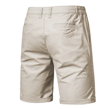 הקיץ של הגברים ישר שטחי כותנה מכנסיים אלסטיים במותניים חמש הנקודה האמצעית מכנסיים גדולים של צבע אחיד ספורט מתאים Capris