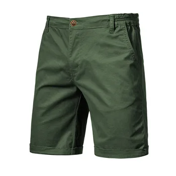 הקיץ של הגברים ישר שטחי כותנה מכנסיים אלסטיים במותניים חמש הנקודה האמצעית מכנסיים גדולים של צבע אחיד ספורט מתאים Capris
