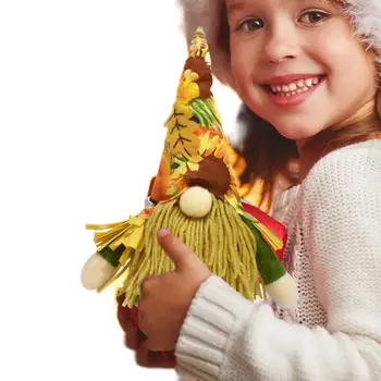 חג ההודיה Gnome קישוטים סתיו קציר גמדים קטיפה הבובה בית חווה כפרי פסטיבל עיצוב מטבח בעבודת יד סקנדינביה
