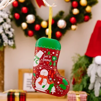 חג המולד, גרביים צורה ממתקי קופסא מתנה מפצח האגוזים עוגיות חטיף בצנצנת פח קופסת עץ חג מולד קישוט תליונים חג המולד קישוטים