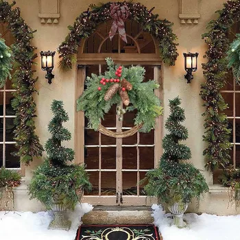 חג המולד זר החווה בוהו גרלנד בל גרלנד תלוי דלת עץ חג מולד קישוט השנה החדשה תלויים קישוטים