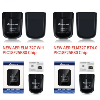 חדש ELM327 25K80 שבב OBD2 קוד הקורא WiFi AER ELM 327 V1.5 ELM327 BT4.0 Bluetooth 4.0 OBD2 PIC18F25K80 שבב כלי אבחון