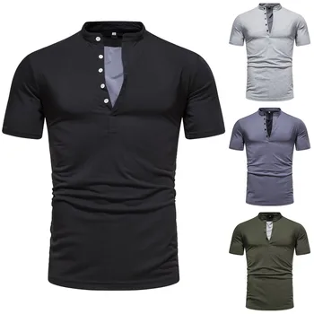 חדש כותנה חולצות פשתן עבור גברים מזדמנים חולצה קיץ לגברים קשיח קולר מזדמנים צבע טהור האופנה שרוול קצר חולצות ספורט
