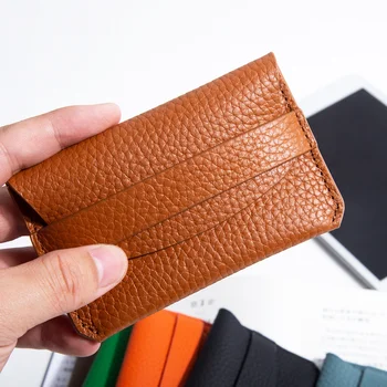 חדש מיני אופנה עור פרה בעל כרטיס האשראי השכבה העליונה ליצ ' י גרגרים נייד כרטיס בנק תיק עסקים קטנים כיסוי כרטיס