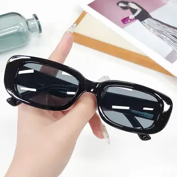 חדש מלבן קטן משקפי שמש נשים אליפסה בציר מעצב מותג כיכר משקפי שמש לנשים גוונים נשיים UV400 משקפי שמש
