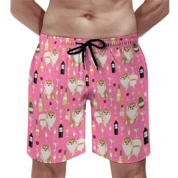 חובב יין לוח מכנסיים קצרים בקיץ כלב פומרניין ספורט גלישה קצרים חוף אדם יבש מהירה עיצוב אופנה גודל גדול החוף גזעי