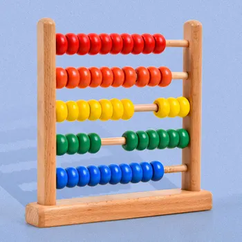 חשבוניית חרוזים פעוט קטן מעץ לספור מסגרת חינוך בגיל הרך המשחק מתמטיקה לילדים צעצועי מונטסורי מתמטית חומר