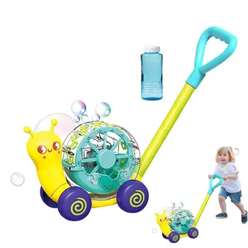 חשמלי בועה חילזון העגלה מכסחת דשא ילדים אוטומטי מכונת הבועות הורה-ילד חיצונית נושבת צעצוע עבור הילד, מתנת יום הולדת