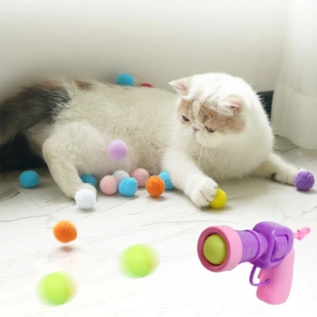 חתול צעצועים יצירתי צבע אקראי פונפונים משחקים למתוח הדרכה אינטראקטיבית כדור קטיפה צעצועים עבור חתול מחמד, ציוד ואביזרים