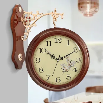 יוקרה סיבוב קיר שעון אופנה פנים מודרני עץ זקן שעון פליפ חדרי שינה רלו דה ונקייה עיצוב הבית עיצוב מינימליסטי