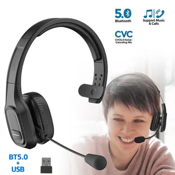 כפולה במצב High-End עסקים אוזניות Bluetooth V5.0 Wireless אוזניות עם ביטול רעשים עבור טלפונים סלולריים משאית משרד ביתי