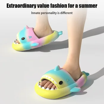 כריש נעלי קיץ החוף שקופיות נשים גברים בנים בנות חוצות בית האופנה קשת כפכפים ילדים קריקטורה חמודה סנדלים נעליים