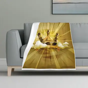 כתר זהב לזרוק שמיכה מימי הביניים השראה הכתר עננים מופשט מודגש מפוספס בציר התמונה לזרוק שמיכה למיטה, הספה הספה