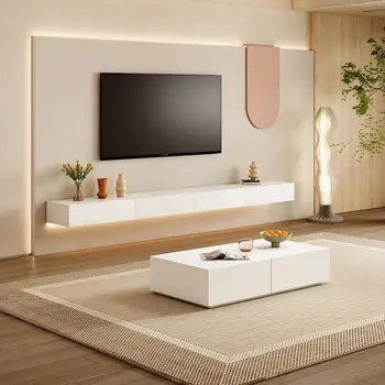 לבן מגירה טלוויזיה פשוטה קיר הסלון הטלוויזיה באירופה לעמוד סלון Amerlife עץ Muebles דה סלון עיצוב פנים
