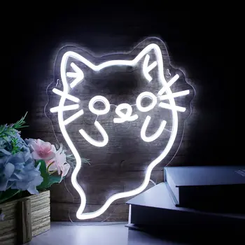 ליל כל הקדושים חתול חמוד Led אור ניאון סימנים USB מופעל עבור חדר השינה מערת אדם חדר משחקי מסיבת יום הולדת ליל כל הקדושים מתנות עבור בנים בנות