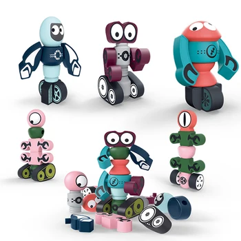 מגנטי רובוטים בניין להגדיר הכוכב השומר רובוט Diy לערום דפורמציה רובוט צעצוע חינוכי משחקים לילדים מתנה