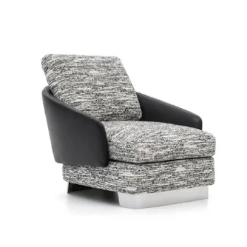 מודרני אפור בסלון מבטא כיסא אפור בד פשתן הזרוע כיסאות סלון מודרני יחיד, ספה כורסת יחיד, ספה