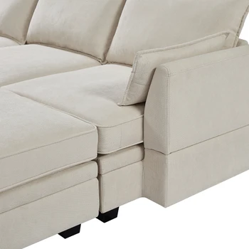 מודרני גדול U-צורה מודולרית ספה פינתית, ספה להמרה למיטה עם הפיכים נוח, אחסון,מושב הסלון רהיטים