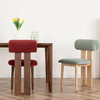 מודרני האוכל הכיסא רהיטים מאמצע המאה מוצק עץ אלון כיסא קטיפה כרית מושב מתאים הסלון & המטבח