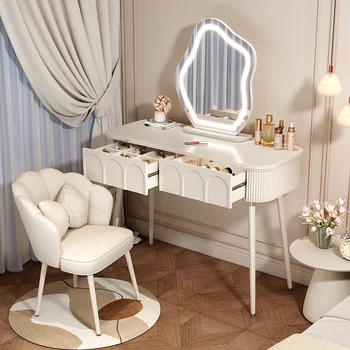 מודרני מינימליסטי לבן שידות עבור ריהוט חדר שינה קטן איפור יהירות שולחן עם מראה ארון אחסון שולחן איפור Z