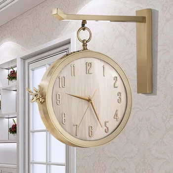 מודרנית קיר שעון מספרים עתיקים אירופאית שקטה תנועה רטרו שעון ייחודי גודל גדול רלו דה זירת עיצוב הבית הסלון