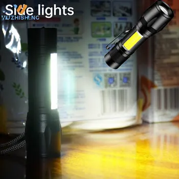 מיני נייד פנס Led נטענת זום פנס LED XP-G Q5 הבזק אור הלפיד פנס 3 מצבי תאורה אור קמפינג