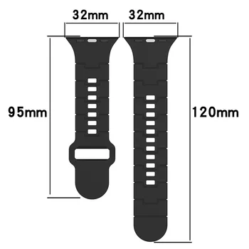 מכא סגנון סיליקון רצועה עבור אפל להקת שעון 49mm 45mm 44mm 41mm 40/38/42 צמיד Iwatch סדרה 8 7 6 5 SE 4 Watchbands